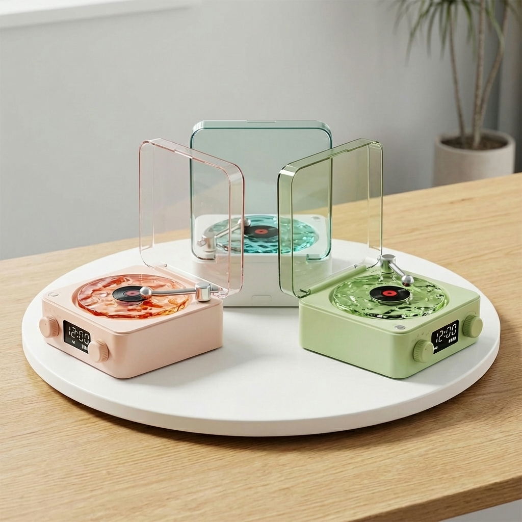 Retro White Noise Bluetooth Speaker - Sleep Sound Machine with LED Light & 360° Surround Sound