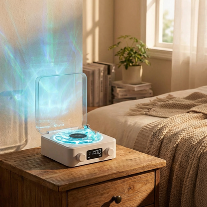 Retro White Noise Bluetooth Speaker - Sleep Sound Machine with LED Light & 360° Surround Sound